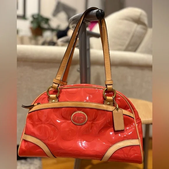 Coach Peyton Embossed Patent Leather Satchel - Picture 1 of 17